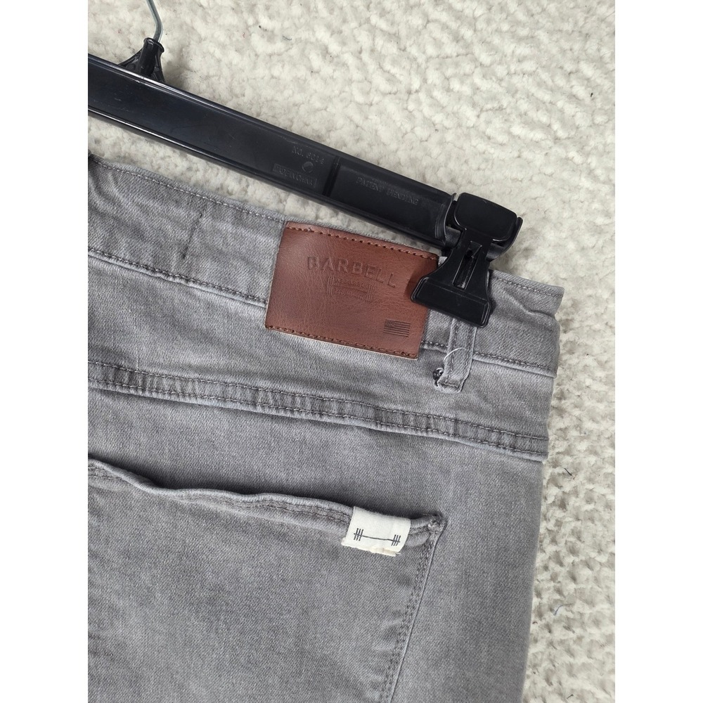 Barbell Apparel Jeans Mens 36 (35x29.5)Athletic Fit Grey Stretch Denim Grey Wash - Picture 10 of 16